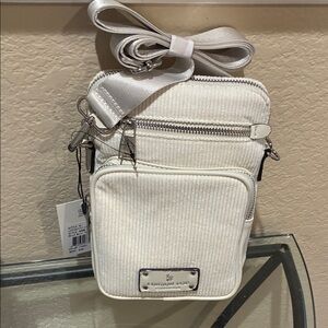 London Fog ivory Cordoroy  Crossbody Bag